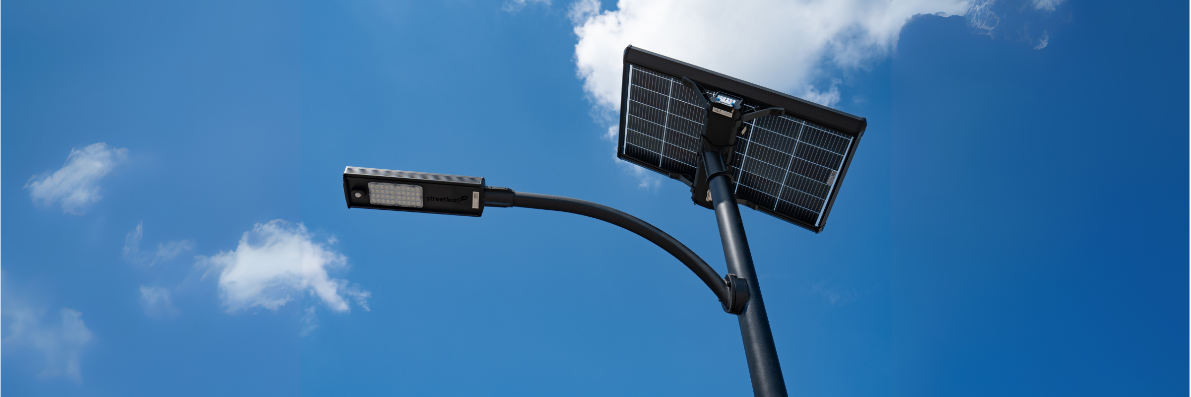 Streetleaf AVE solar streetlight against blue sky